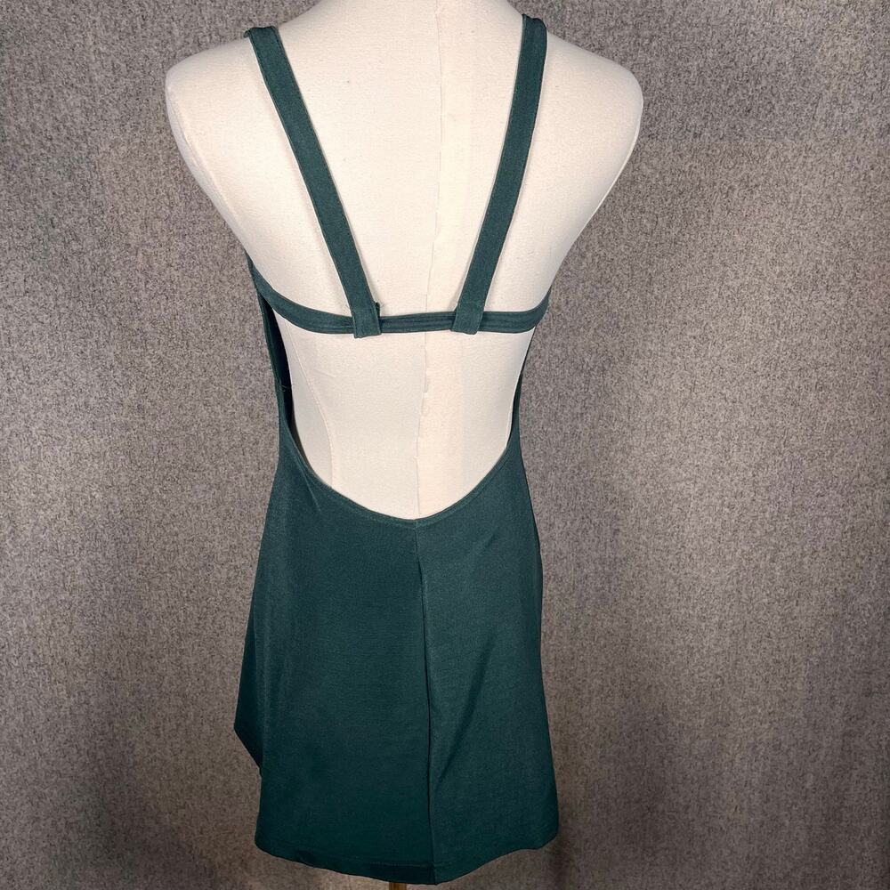 True Vintage Sexy Emerald Green Mini Dress Built-In Bra Womens Sz XS Whimsygoth - Picture 3 of 13
